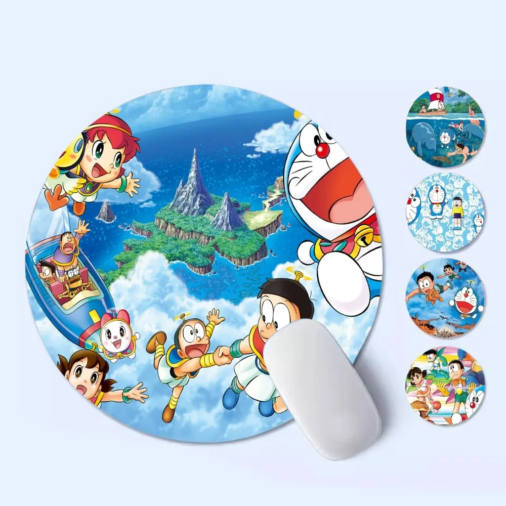 

Anime D-Doraemon Mousepad 20x20cm Round Desktop Desk Mat Kawaii Gaming Accessories Students Writing Pad Mouse Pad for PC Desk