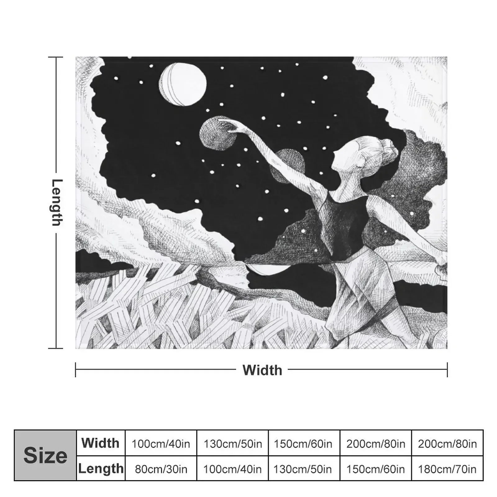 Net the Moon Throw Blanket Custom Soft Plaid Flannel manga Blankets