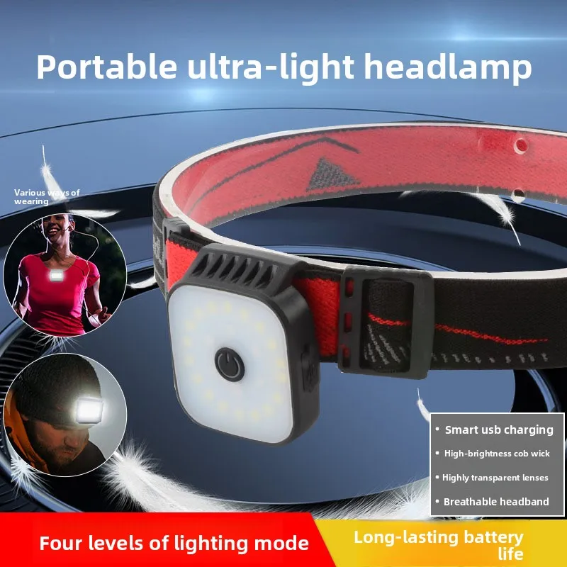 Headlamp Running Light Outdoor Night Running Rechargeable Mini Portable Clip-On Wearable Flashlight New Cross-Border Model