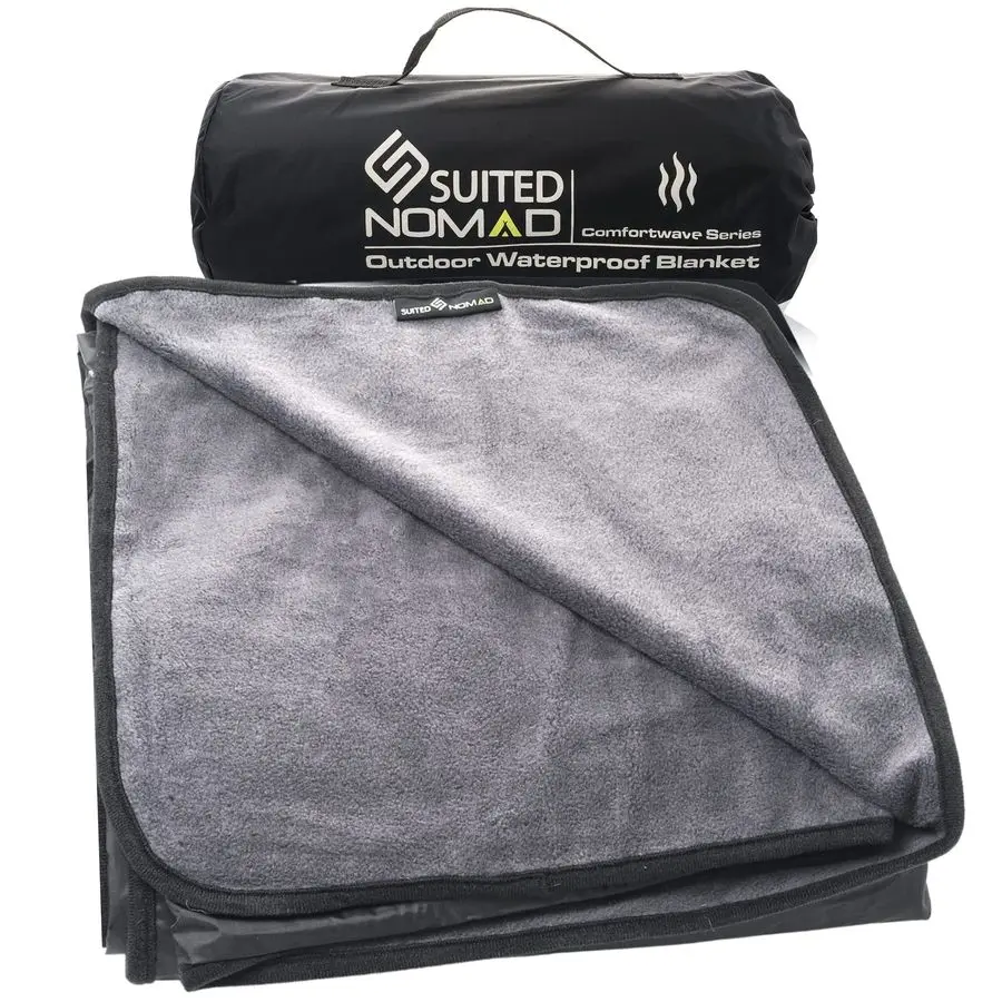 

Large Waterproof Outdoor Stadium Blanket, Windproof and Warm Extra Thick Fleece or Quilted Sherpa, Great for Cold Weather Campi