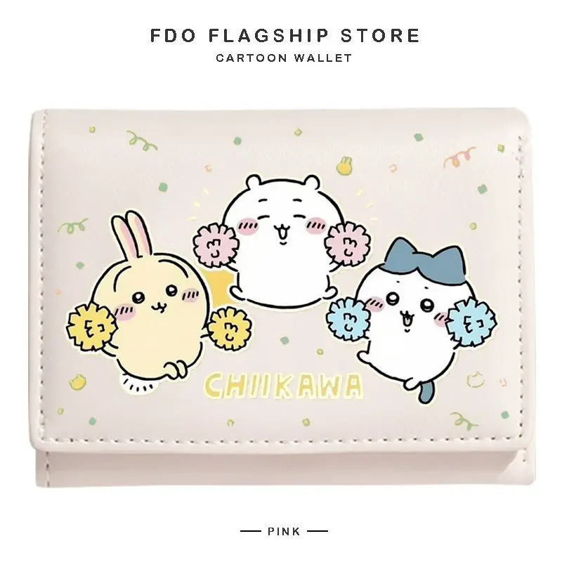 

MINISO Chiikawa Usagi Hachiware Coin Wallet 2025 Short Style New Mini Child Girl Cartoon Multiple Card Slots Simple Anime Gift