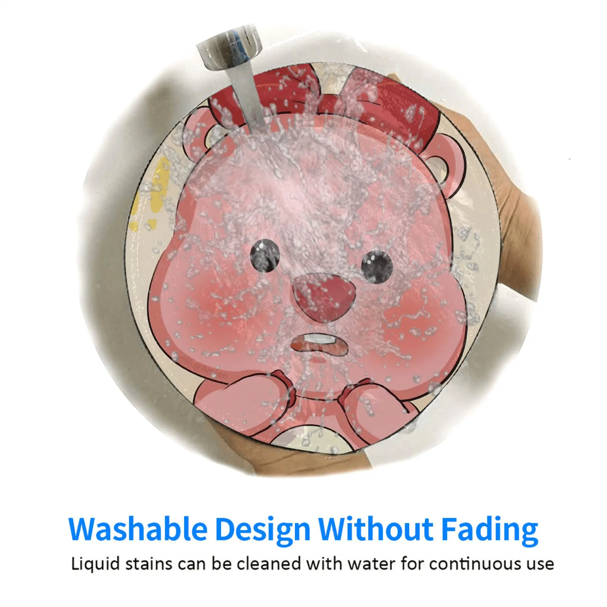 ‌ LOOPY Karpet Alas Mouse Mini Bulat Alas Anti Selip Desktop 8 Inci Alas Komputer Game Alas Mouse Karet Gaming