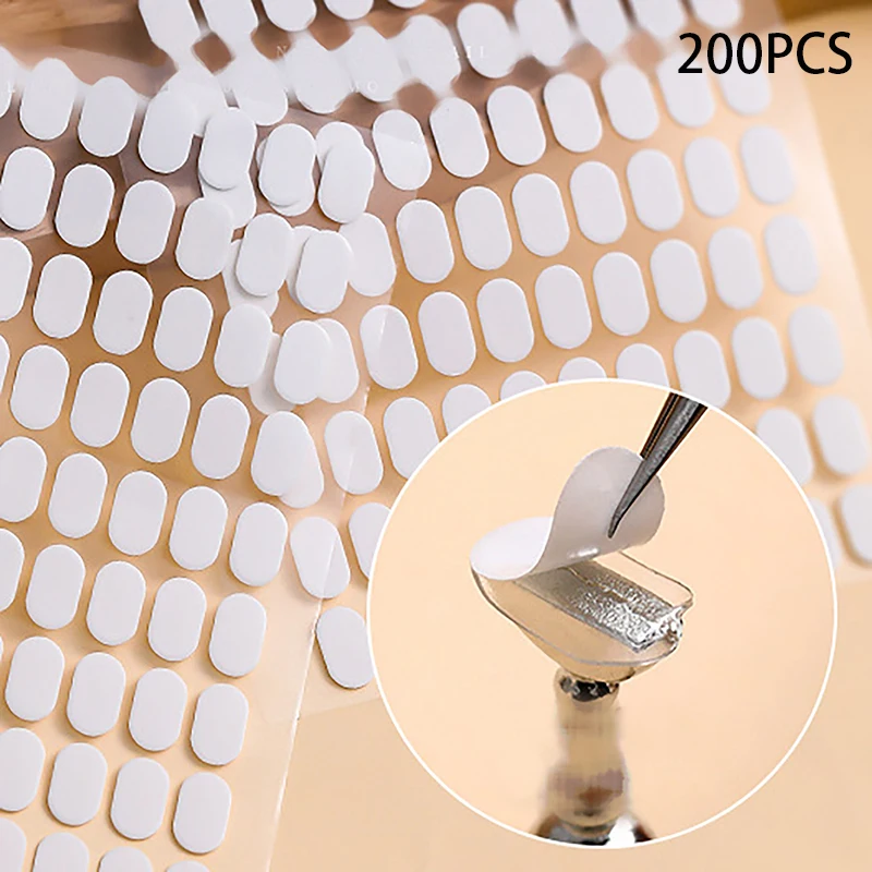 

200 Pcs Nail Adhesive Sticker Nail Stand Double Sided Tape For False Nails Display Stand Manicure Tips Show Stand Holder Tools