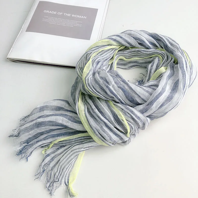 

Linen Scarf Women Neck Wrap Shawl Long Sun Protection Breathable Accessory for Summer Spring Autumn Holiday