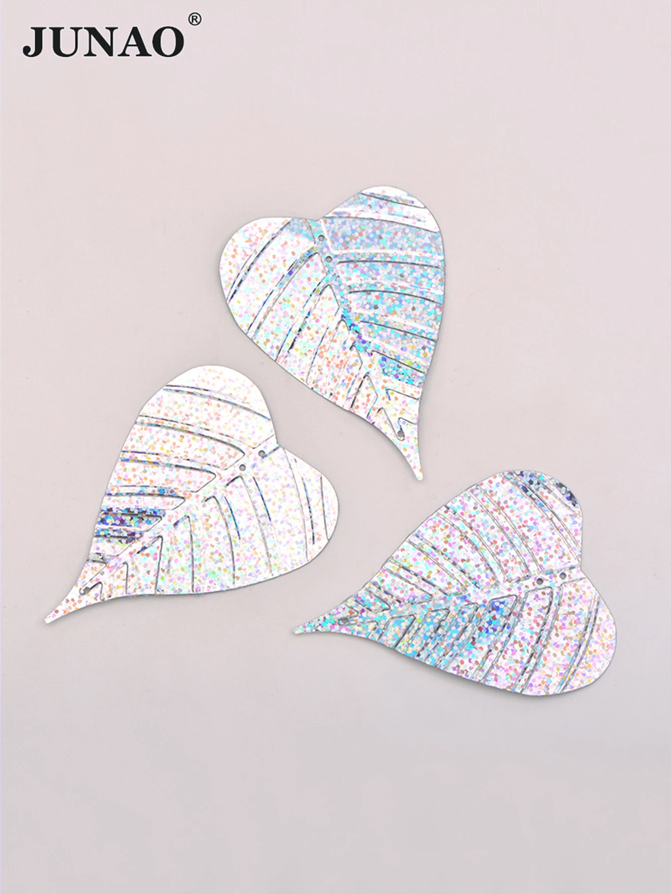 JUNAO 100g 75*50mm Leaf PVC Sewing Large Sequin Flat Sequins Paillettes Scrapbooking Sequins for Home Decoration DIY Crafts