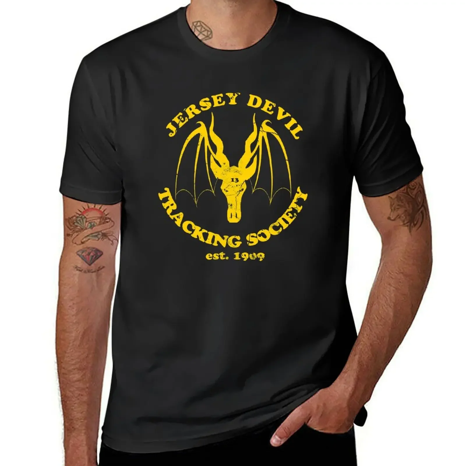 The Jersey Devil Tracking Society - Cryptozoology T-Shirt hippie clothes tops shirts graphic tee plain plus size men clothing