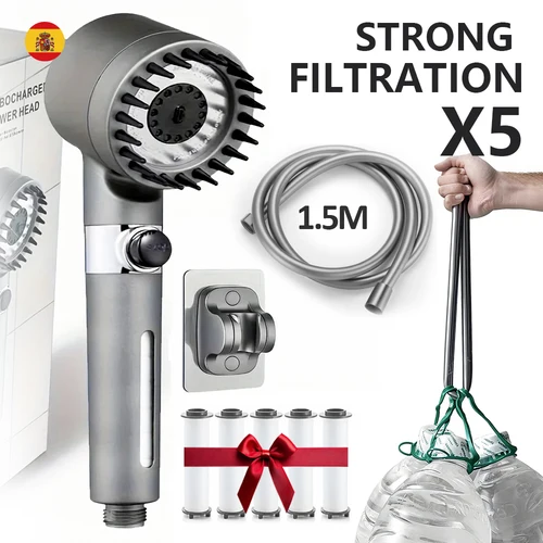 Imagen 1 del producto cabezal de ducha alta presión y filtro de agua 2026 con filtro para agua dura, tuberías de agua a prueba de explosiones, multifuncional y portátil