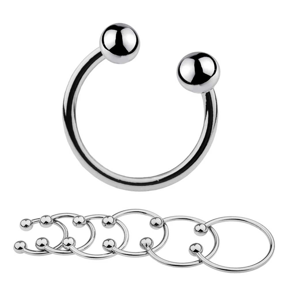 6 Sizes Male Metal Cock Ring Stainless Steel Penis Ring Glans Stimulator Masturbator Cockring Delay Ejaculation Sex Toy For Men