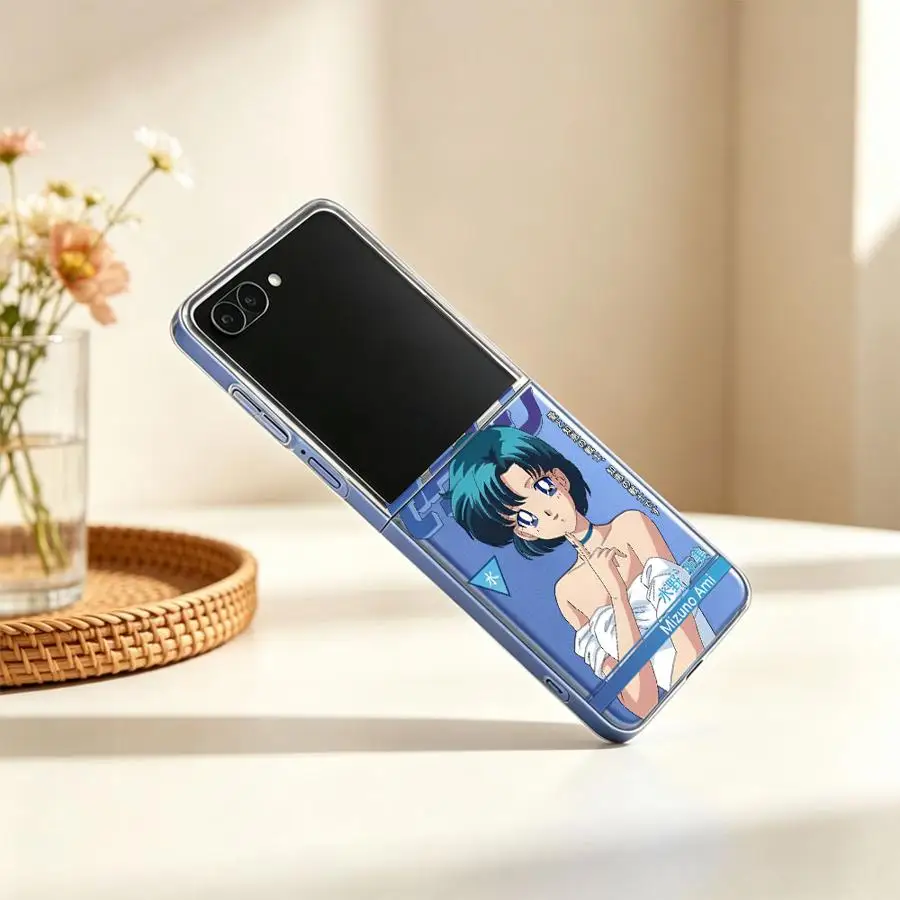 Anime Sailors M-oons Phone Funda Case for Samsung Galaxy Z Flip 8 Flip5 Flip6 Z Flip 7 6 5 4 3 Flip3 Flip7 FE Flip4