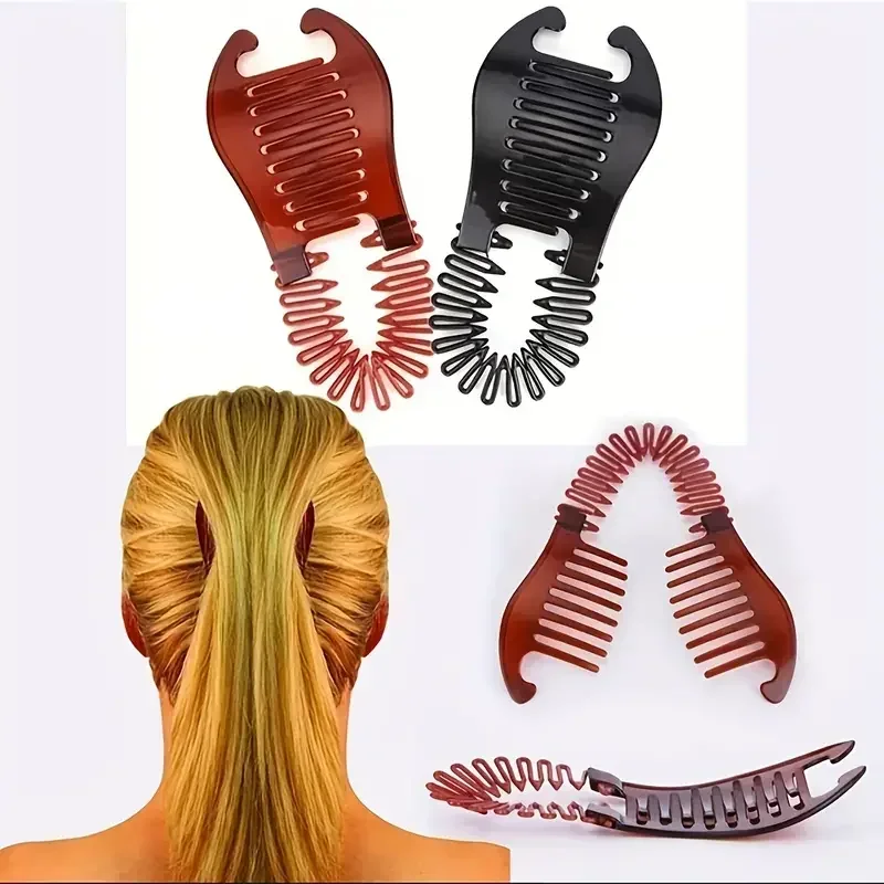 Elastics Hair Braider Banana Clip Hair Claw Women Flexible Comb Banana Barrettes Hairpin Ponytail Holder Headwear Styling Tools