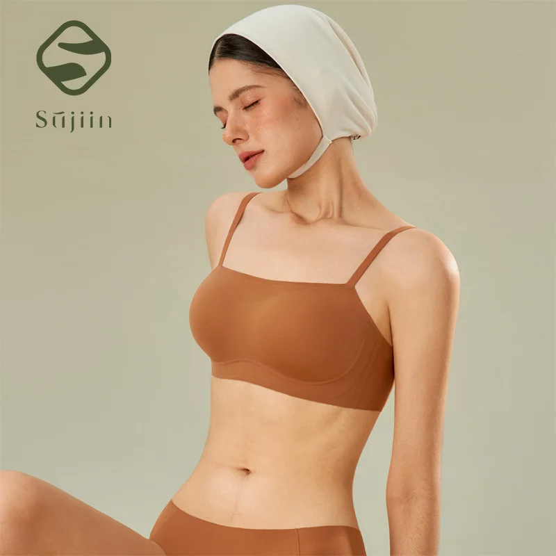 SUJIIN Seamless Invisible Bras for Women Wireless Smoothing Comfort Full-Coverage Bra Female Thin Everyday Vest Bralette MX233