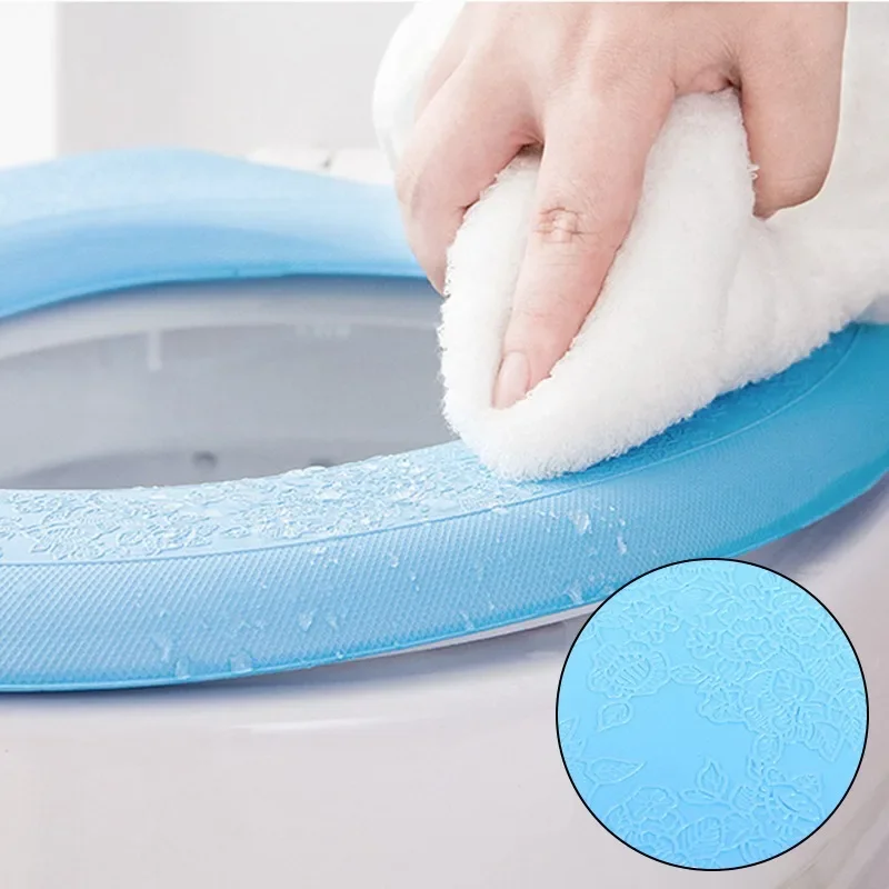 O-Shape Toilet Seat Cover Keep Warm Pumpkin Pattern Closestool Mat Knitting Soft Pad Toilet Seat Washable Bathroom Accessories