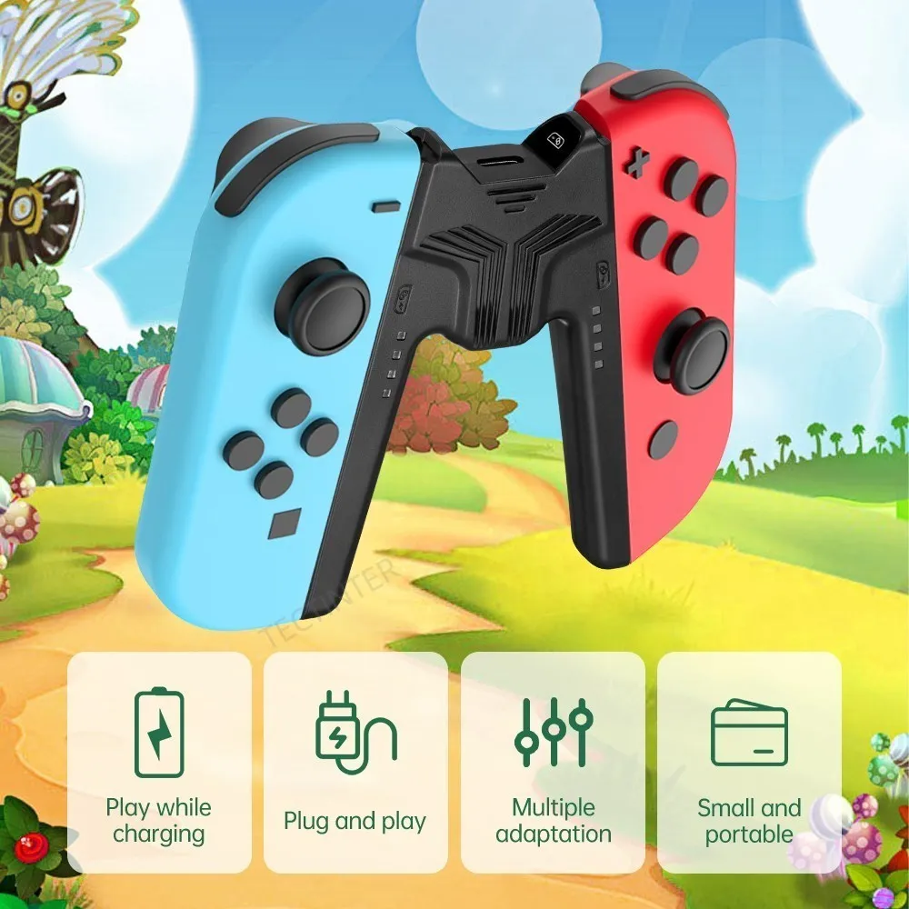 Charger Grip for Nintendo Switch/Oled Joypad Controller Gamepad Type-C Charging Stand with LED Indicator for Switch Accessories image 3