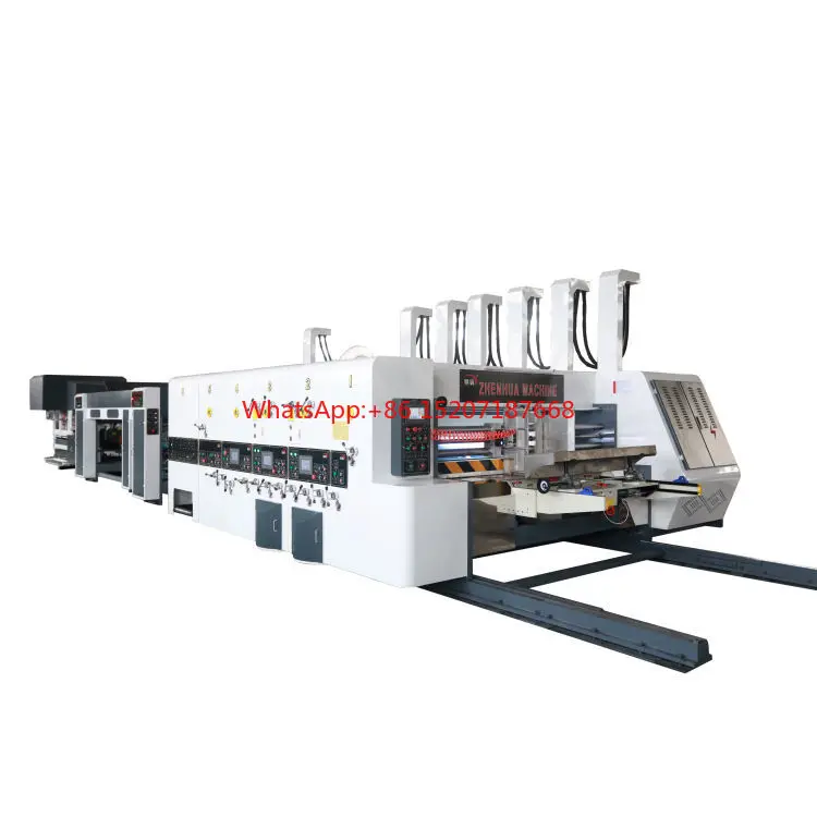 Full Automatic High Speed Flexo Printing Machine Carton Box With Folder Gluer Machine Inline