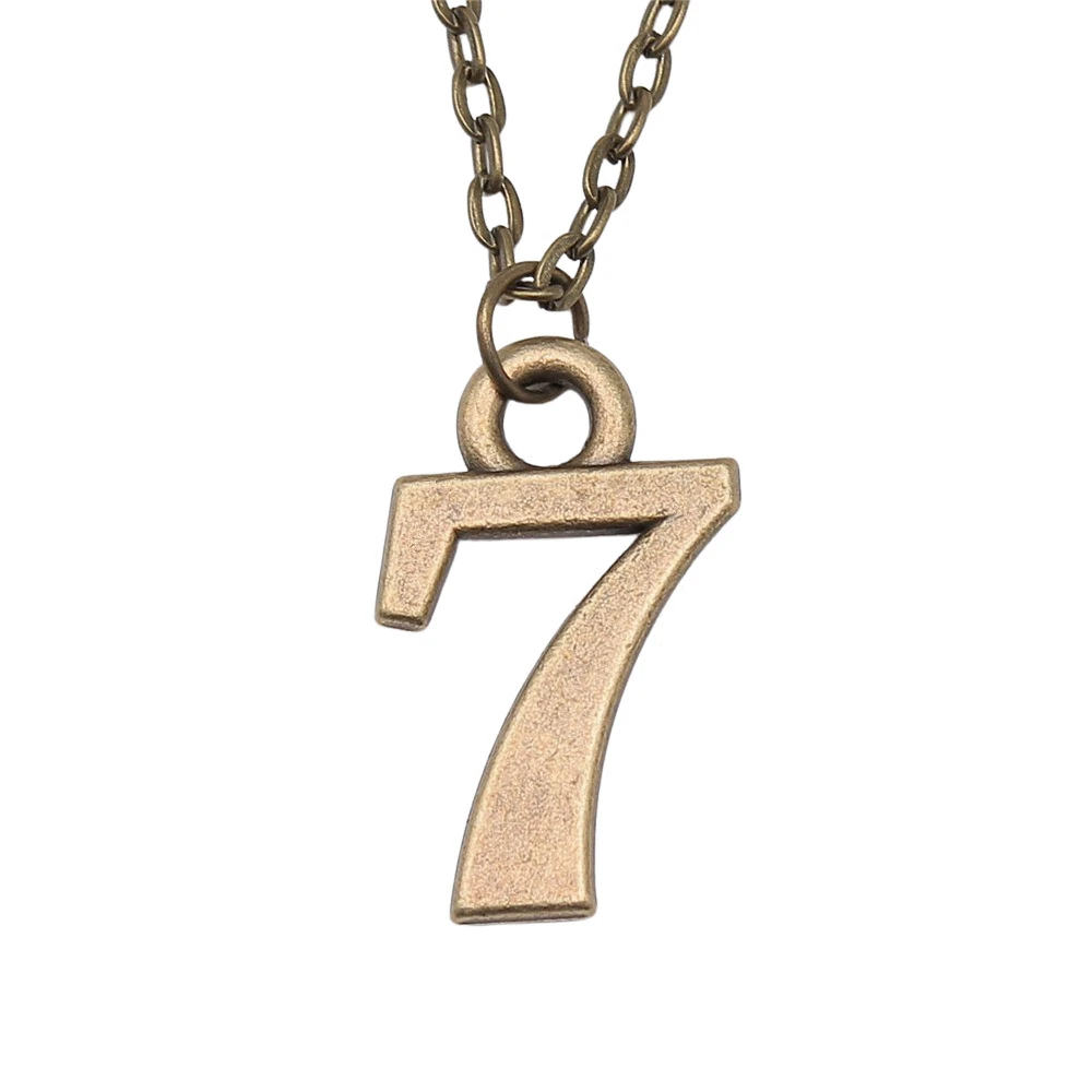 Jewelry On The Neck Father'S Day Necklace On The Neck 43Cm Chain Bohemian Necklace Arabic Number Tags