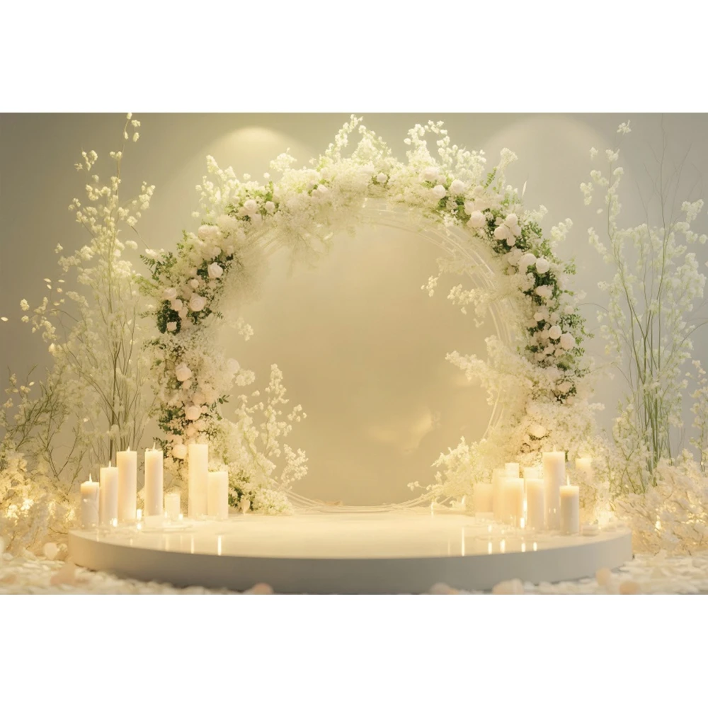 Flower Floral Wedding Scene Backdrops for Photography Bridal Ceremony Bride Portrait Photographic Background Photo Studio Props