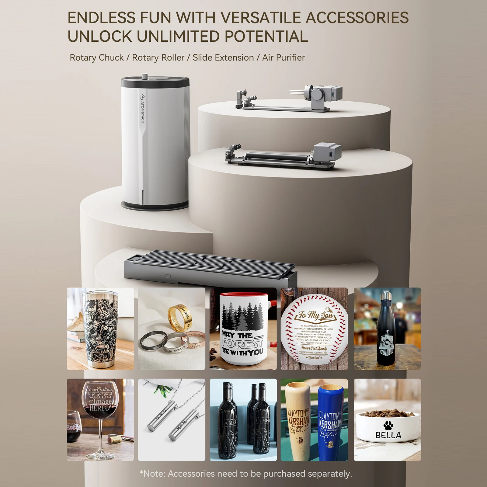 AtomStack P1 5W lasergraveerder Maximale graveersnelheid 10.000 mm/min Snel focusvrij en eenvoudig te gebruiken met Atomstack-software