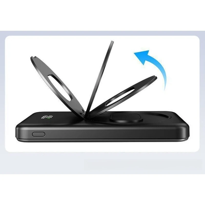 10000mAh Compact Portable Wireless Power Bank Super Fast Wireless Charging External Battery with Built‑in Stand ForMobile Phones