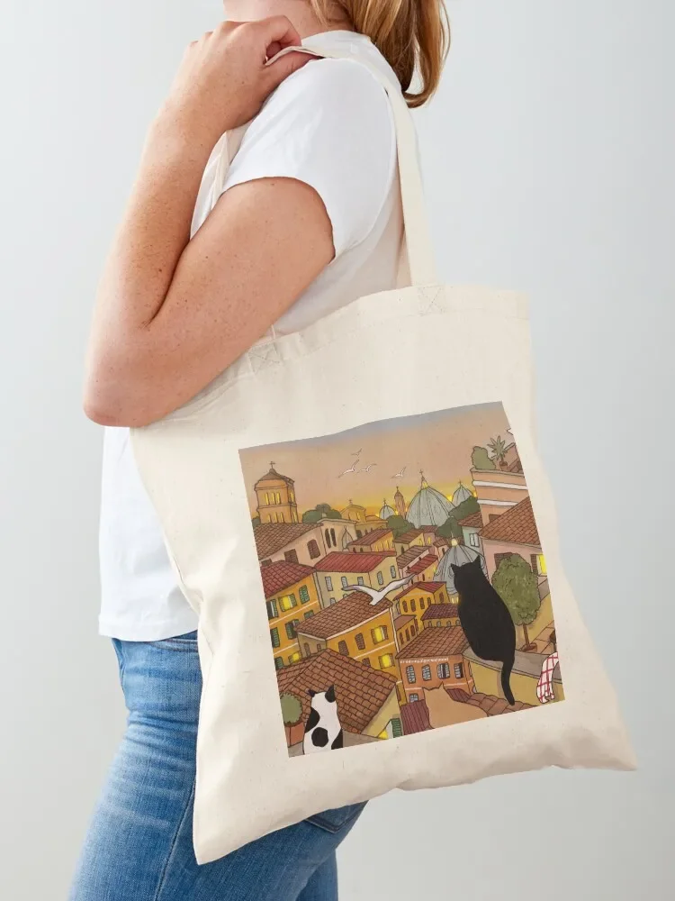 Sunset Time with Friends Tote Bag Cloth bag personalized tote large tote bag shopping bags foldable
