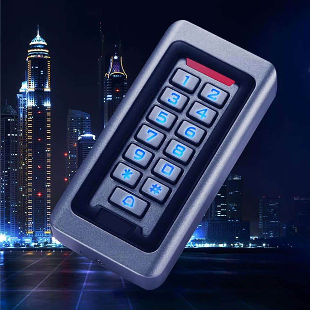 125 kHz RFID-Tastatur, Metall-Zugangskontrolltastatur, Türöffner, elektrisches Schließsystem, Wiegand 26 und 34 Eingangscontroller und Ausgangsleser