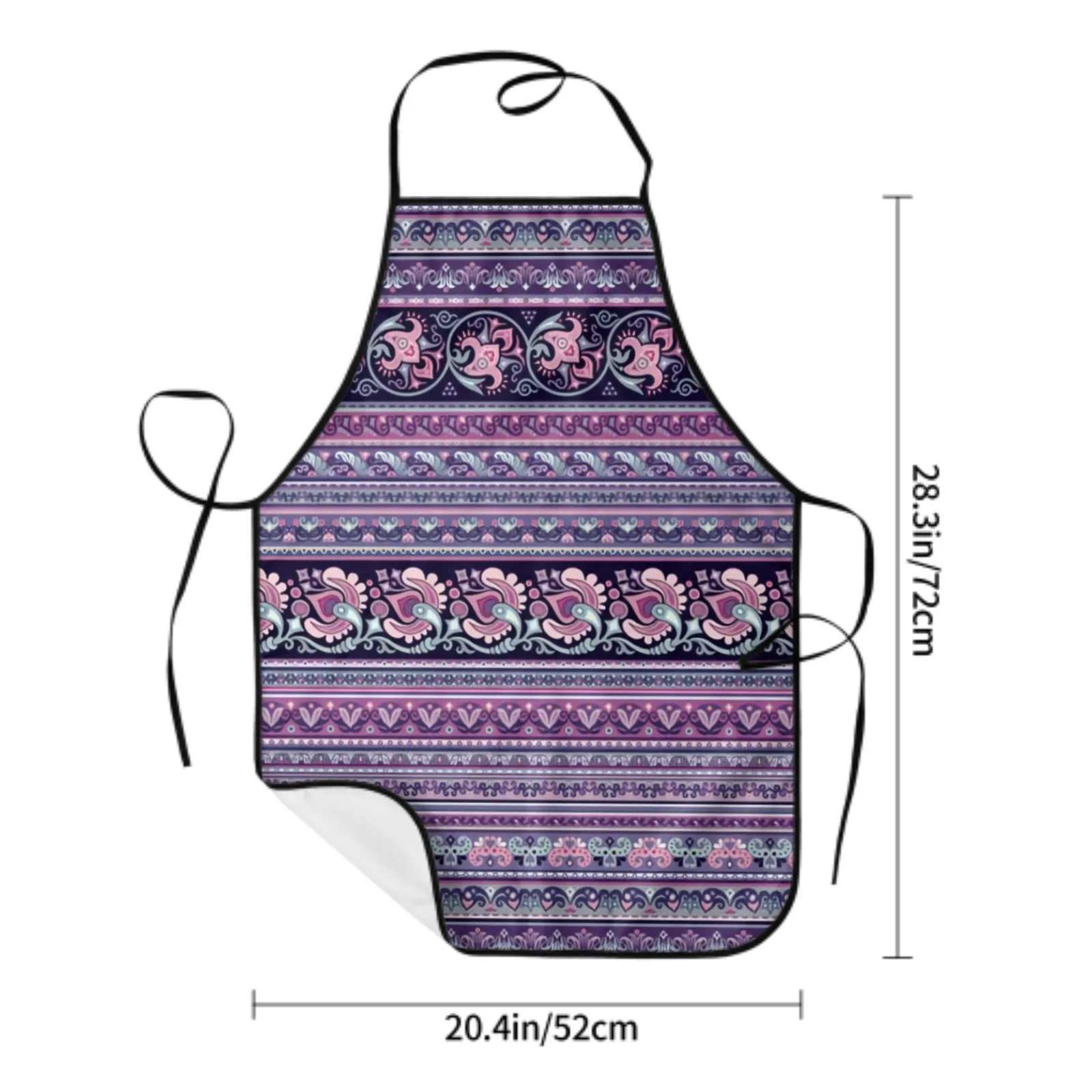 Bohemian Striped Polyester locking hem Apron Home Cooking Baking Kitchen Colorful Flower Apron Colorful Colorful