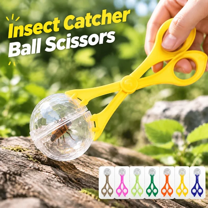 Kids Insect Catcher Ball Scissors Clamp, Safe Bug Capture Tweezers, Pet Reptile Waste Cleaning Pliers, Outdoor Nature Exploratio