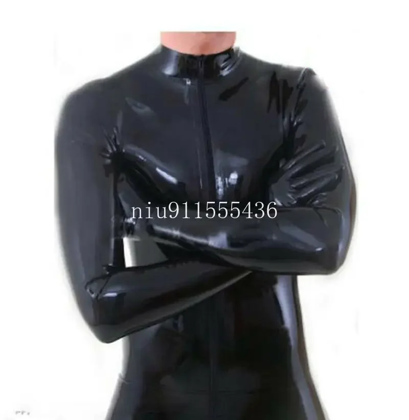 Natuur Latex Catsuit Handgemaakte unisex rubberen jumpsuits met handschoenen en sokken Strakke bodysuit voor heren