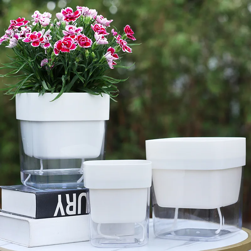 

Lazy Self-watering Flowerpot Planter Pots Automatic Water Absorption Succulent Aquaculture Plastic Hydroponic Flowerpot