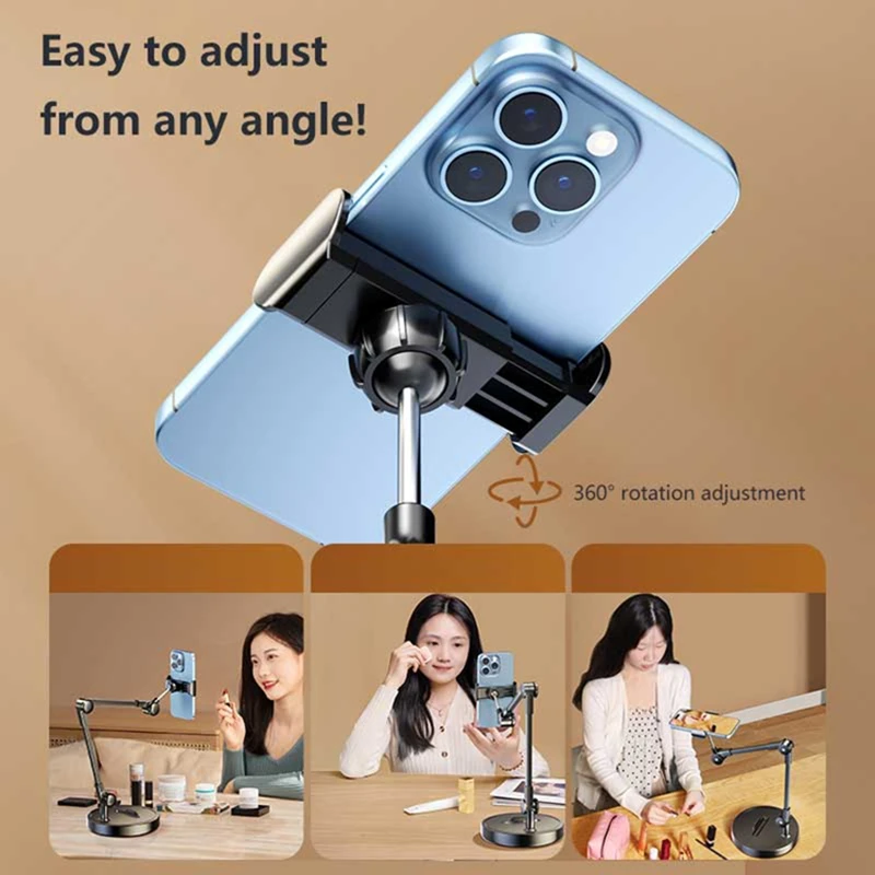 

1PC Mobile Phone Holder Bracket For Overhead Shooting Desktop Live Shooting Food Recording Video Unpacking Vlog Bracket