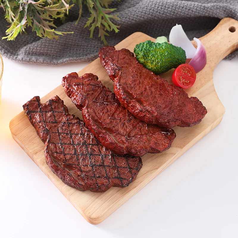 PVC Simulation Fake Steak Food Model Restaurant Decoration Props Good-looking and Realistic Food Halloween Props Fake Food