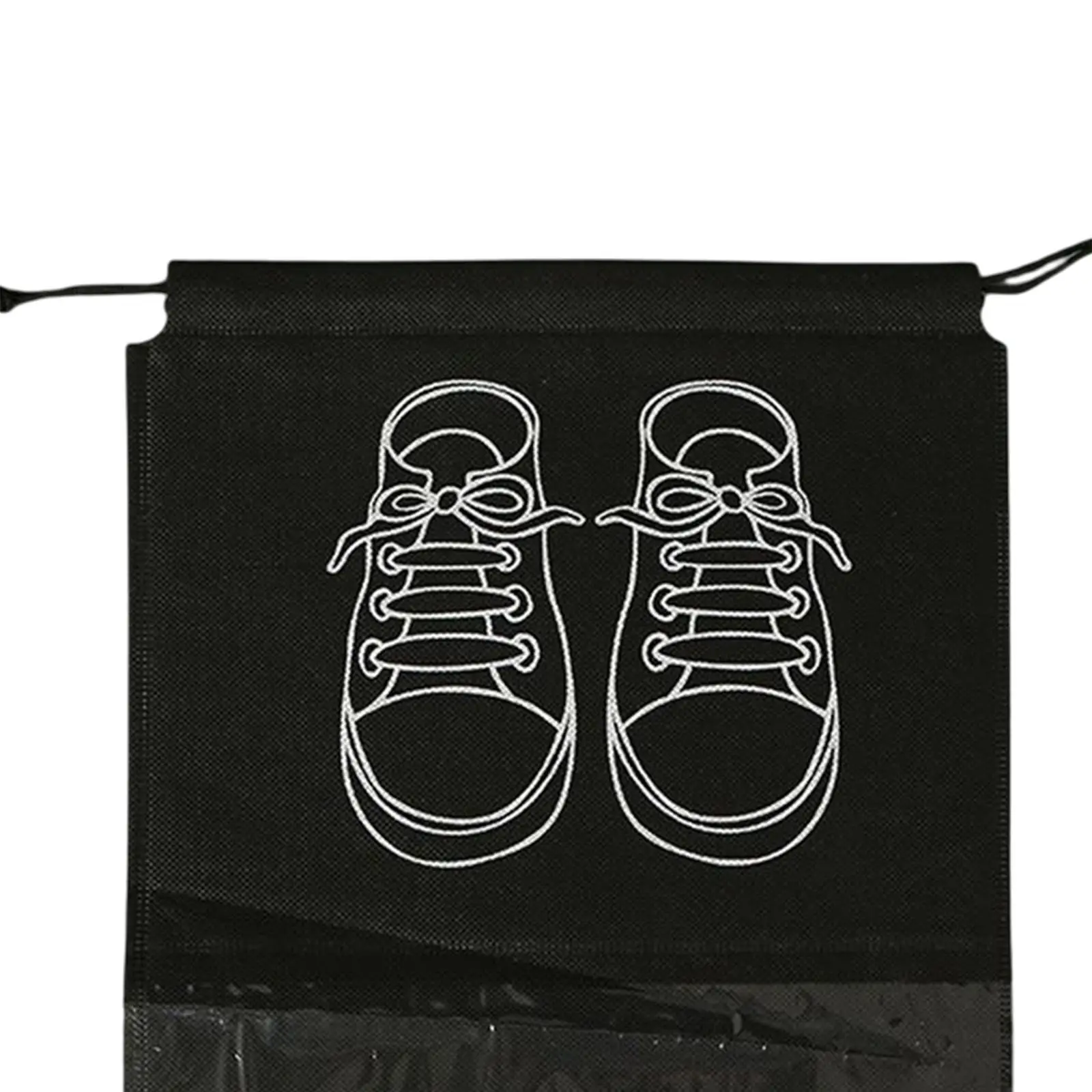 Travel Shoe Bag Non Woven Drawstring Toiletry Bag Shoes Storage Bag for Handbags Purses Shoes Makeup Bag with Visual Window