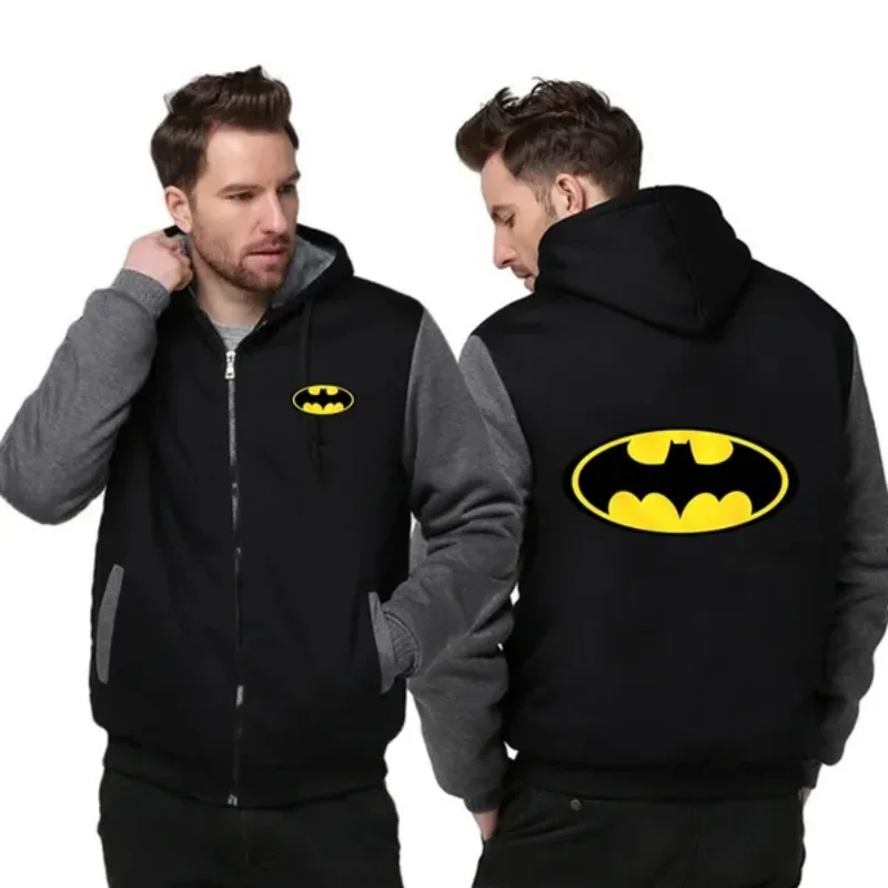 Hot anime  Brand Hoodies Mens Bats Winter Jacket Brand Fleece man High Quality Sweatshirt Men Thick Zipper Hoodies Men\'s Coat