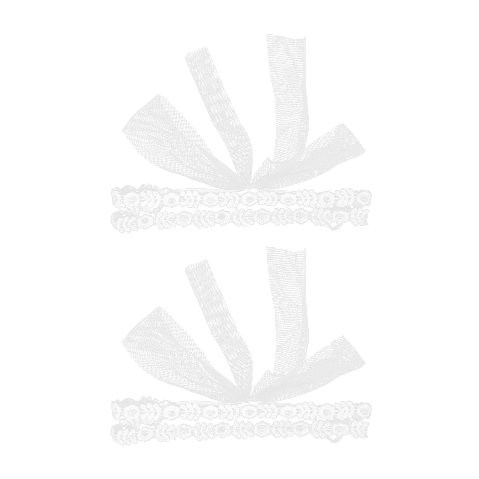 

2 Pcs Double Rows of Hair Straps Props Headbands Wedding Comfortable Accessories Fabric Flower