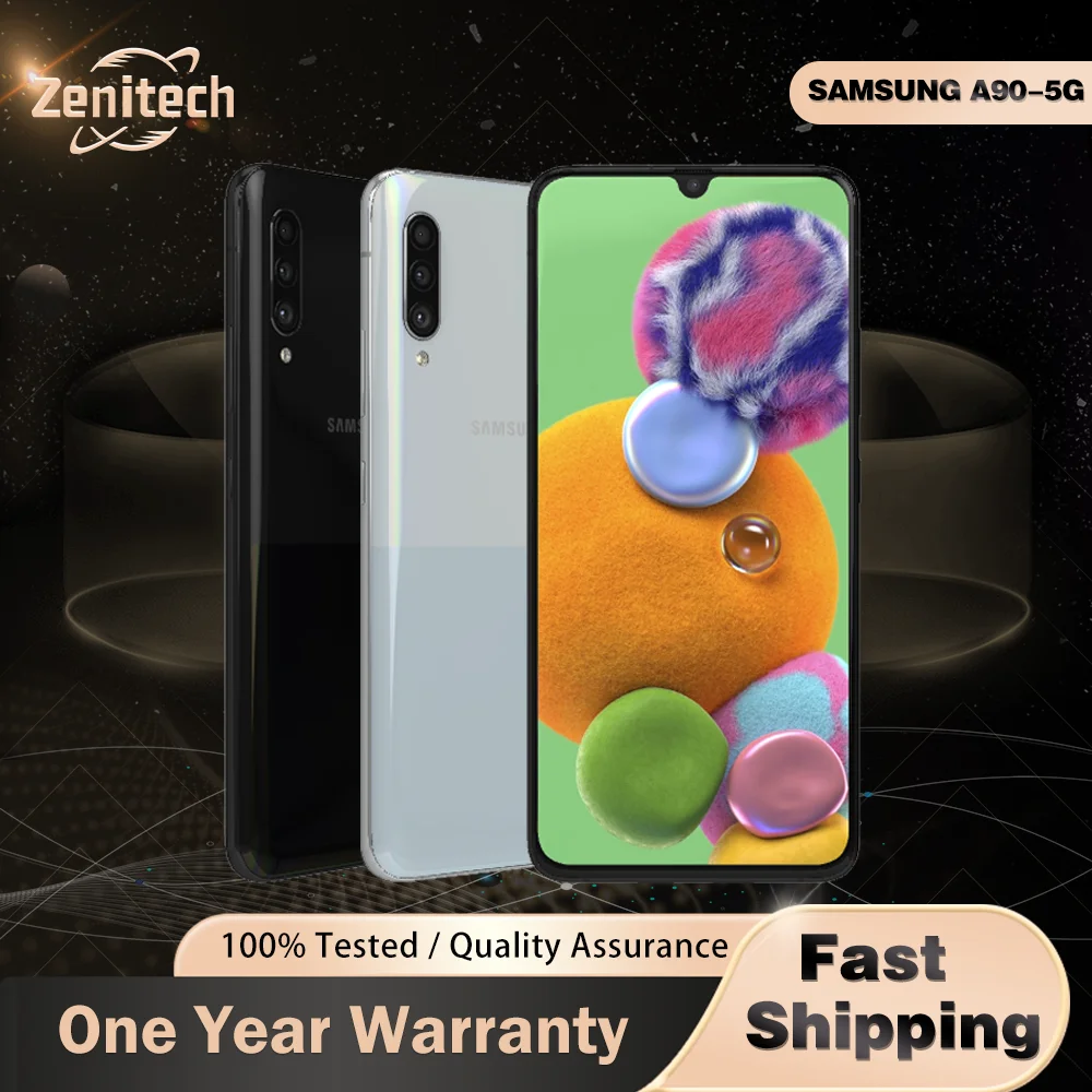 هاتف سامسونج جالاكسي A90 A908N 5G الأصلي 6.7 بوصة 6 جيجابايت رام 128 جيجابايت روم NFC 48 ميجابكسل + 8 ميجابكسل + 5 ميجابكسل + 32 ميجابكسل ثماني النواة أندرويد A90 #1