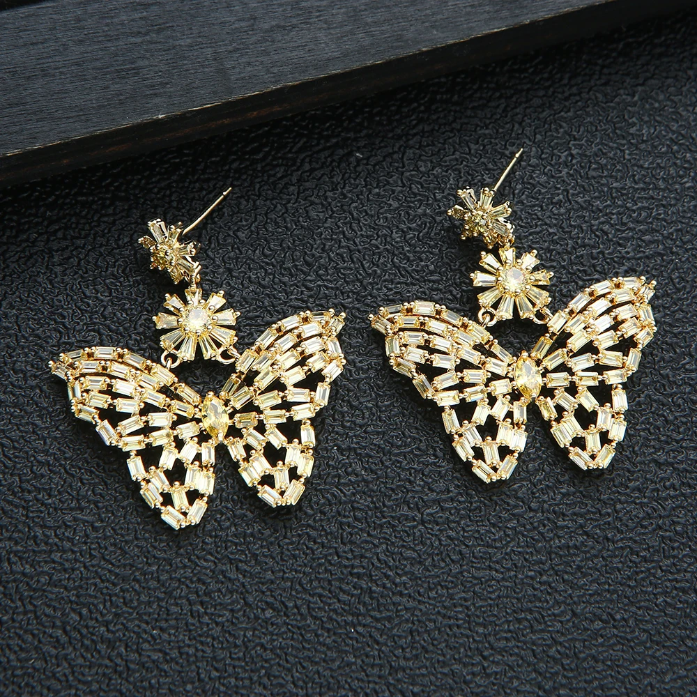 

Роскошные серьги-капли в форме бабочки, красочные циркониевые юбилейные платья, вечерние свадебные украшения, женские серьги в Дубае A19888