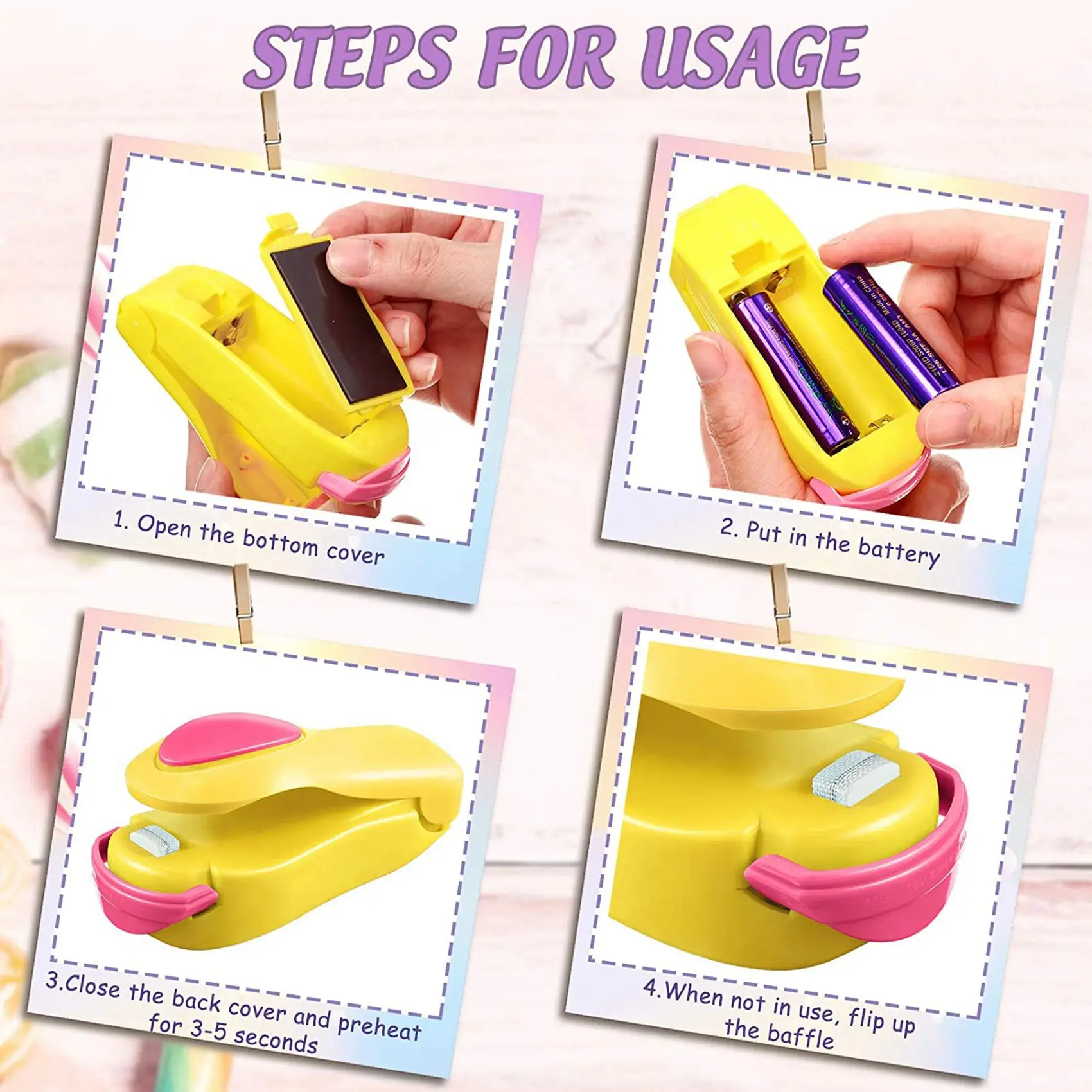 Mini máquina de sellado térmico portátil, sellador de bolsas de calor de mano, bolsas de plástico, ahorro de alimentos, suministros de almacenamiento