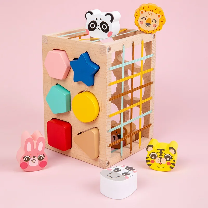 Montessori educação brinquedos de madeira diy quebra-cabeça blocos de construção emparelhado cor cognitiva ocupado jogos de tabuleiro brinquedo sensorial da criança brinquedos presente