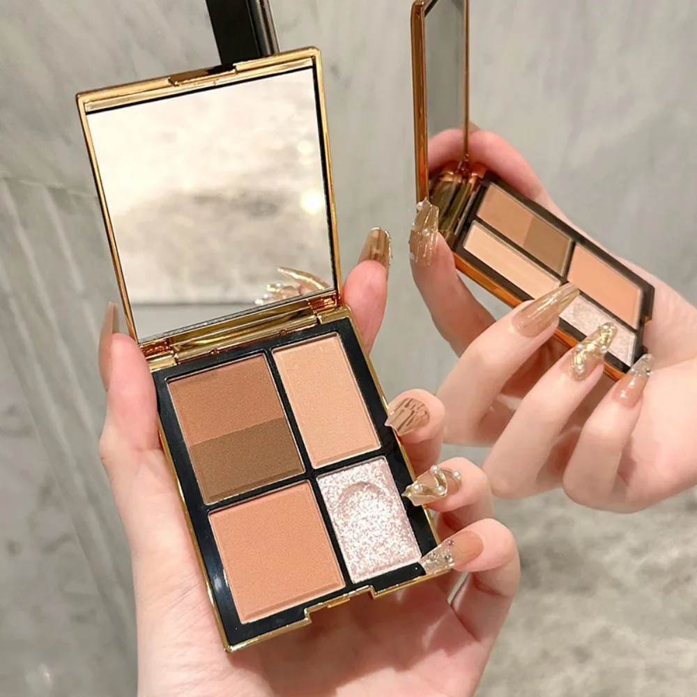 5가지 색상 휴대용 아이섀도우 트레이 초콜릿 어스 브라운 라이트 스파클 펄 매트 하이 글로스 가벼운 포켓 친화적인 메이크업