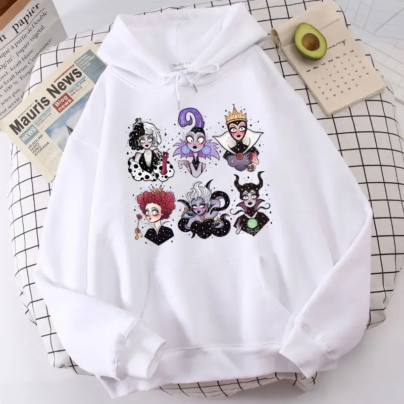 Funny Gothic Villains Women's Hoodie Harajuku Kuila Villain Bad Girl Printed Cute Cartoon Hoodies y2k Tops Women's Clothing