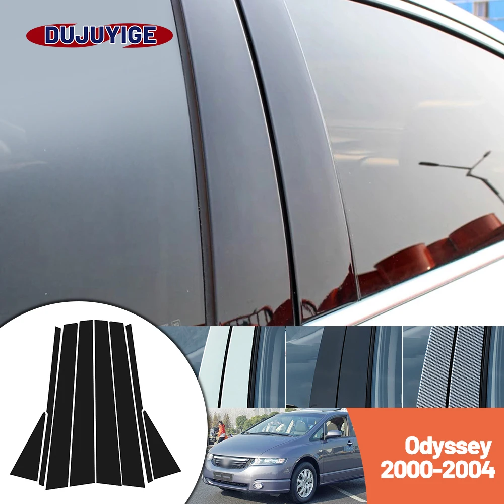 

Bright black carbon fiber door and window B C Pillar sticker suitable For Honda Odyssey 2000-2004 2001 2002 2003