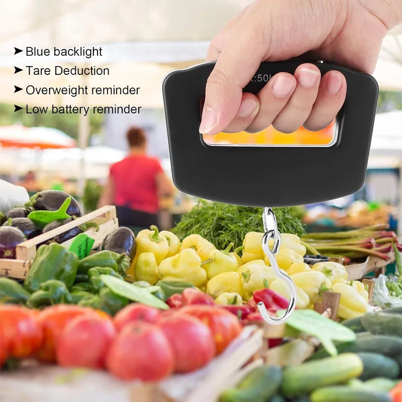Digital LCD Display 110lb/50kg Electronic Luggage Hanging Suitcase Travel Weighs Baggage Bag Weight Balance Portable Scale Tool image 2