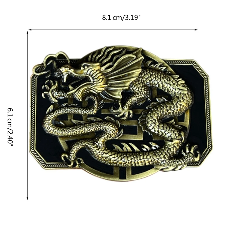 Chinese Relief Dragon Pattern Buckle Belt DIY Components Heavy Rock Buckle Dropship