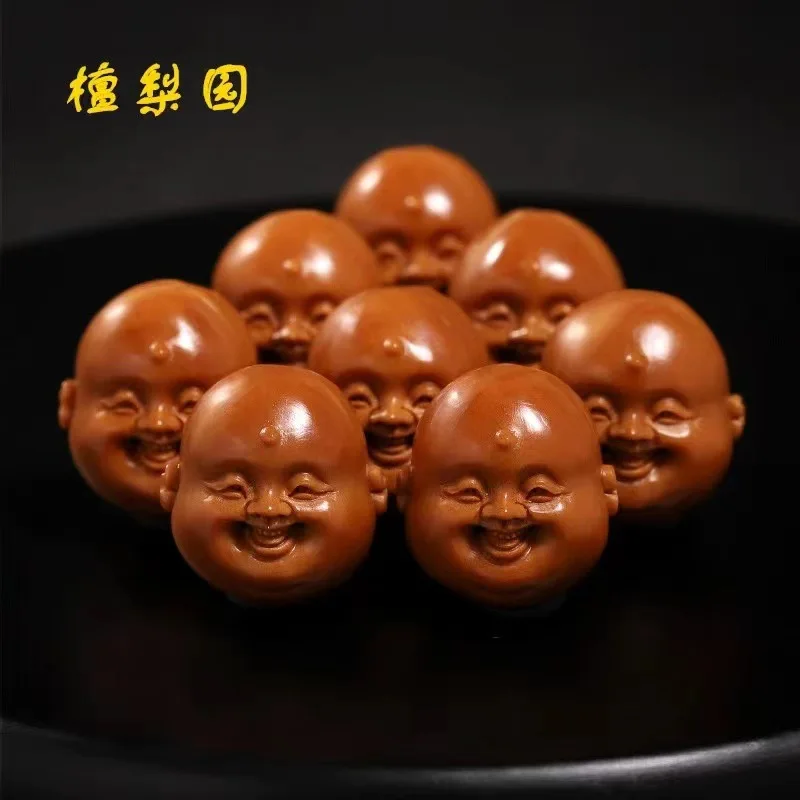 Olive Nut Iron Core Very Happy Handmade Stone Carving Cute Maitreya Smiling Face Men and Women Bracelet