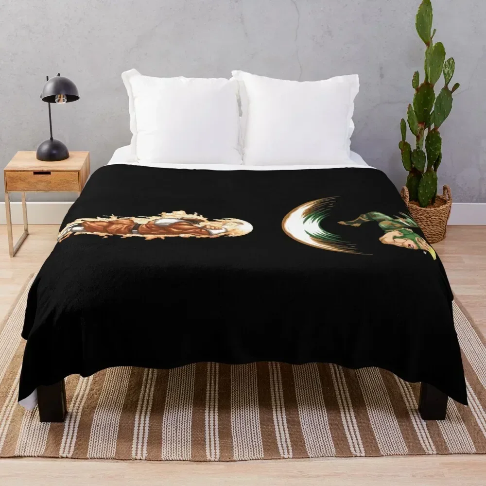 

Bison vs guile Throw Blanket Plaid on the sofa Nap warm winter Cute Blankets