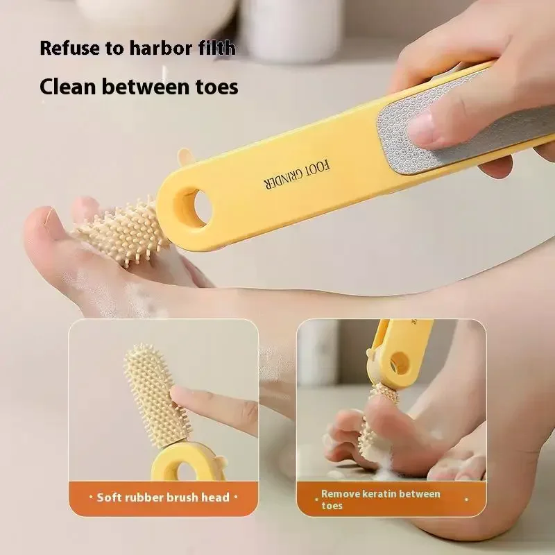 Smerigliatrice per piedi in acciaio inossidabile con spazzola per la pulizia Rimuovi calli della pelle morta Lima per pediluvio per raschiare il tallone sulla pelle della suola