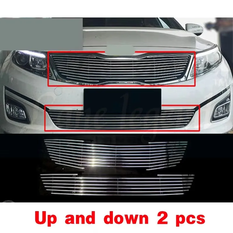 High-quality Stainless Steel Honeycomb Mesh Front Grille Around Trim Racing Grills Trim for KIA Optima/K5 2014 2015 2PCS Grills