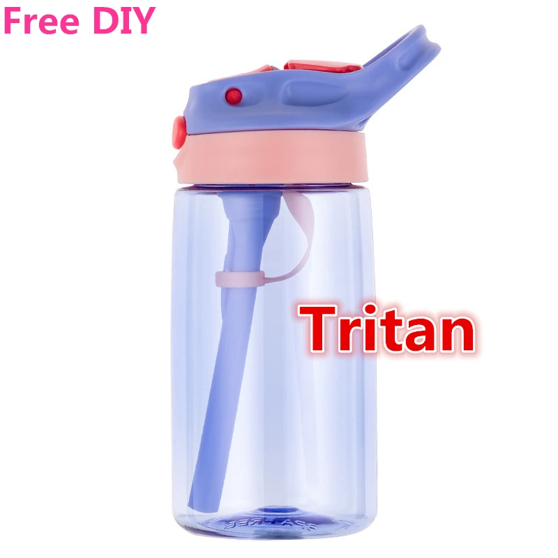 Top Quality Water Bottles Portable Safety Tritan Plastic 480ML Personalized Outdoor Drinkware Cup Children Birth Gift Customize