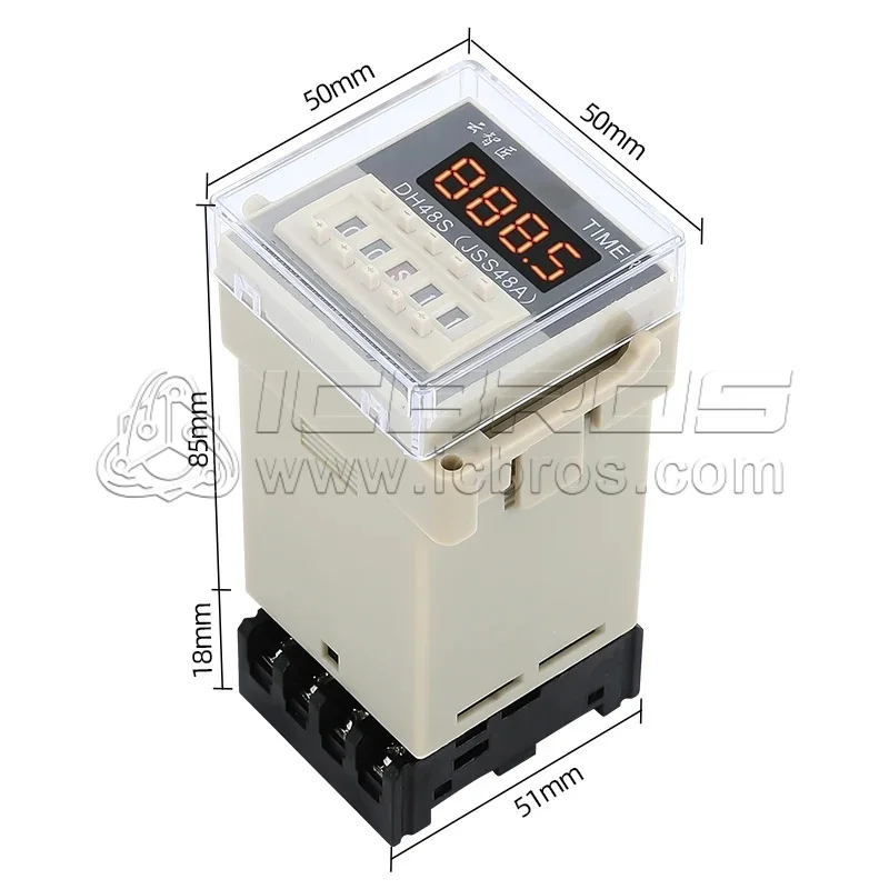 DH48S-2Z Digital Display Time Relay AC380V 220V 24V 12V, Two SetS Of Power On Delay Timer AdjustAble