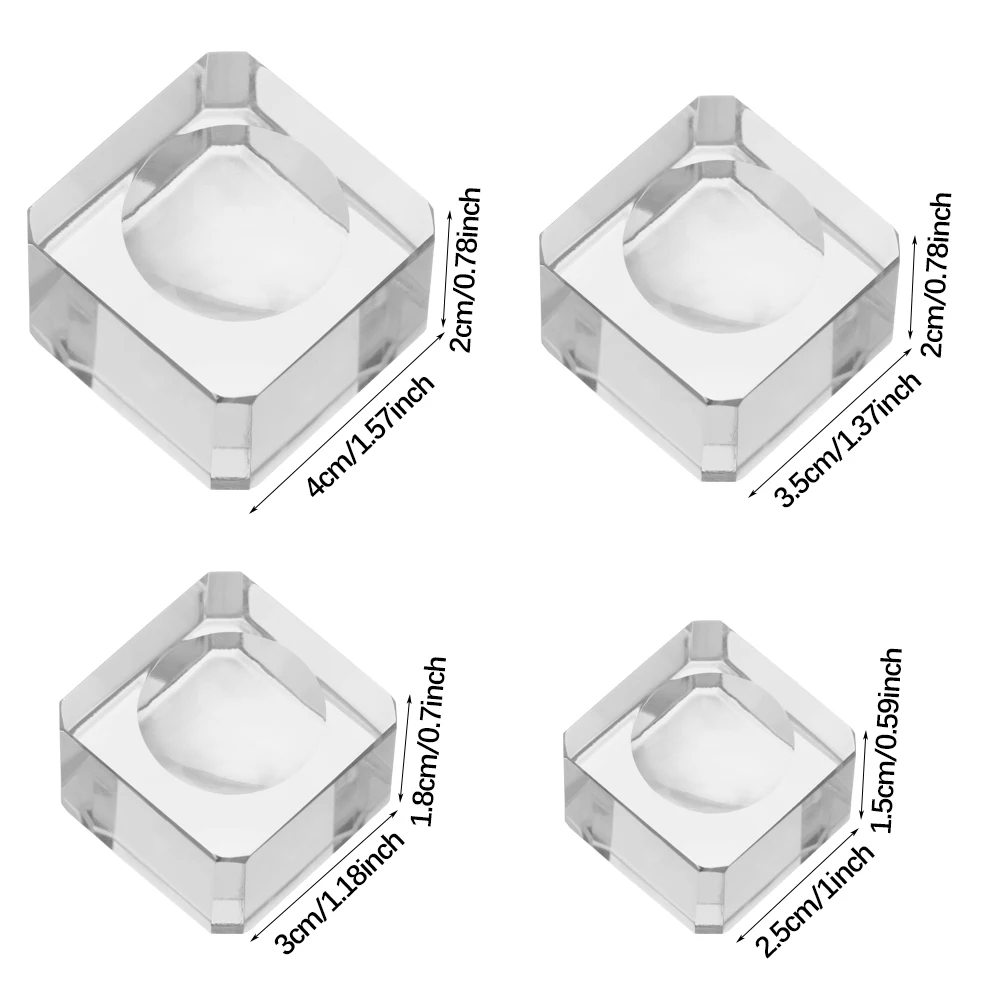 25/30/35/40mm Square Glass Crystal Sphere Base Transparent Support Pedestal Holder Ball Display Stand Home Decoration