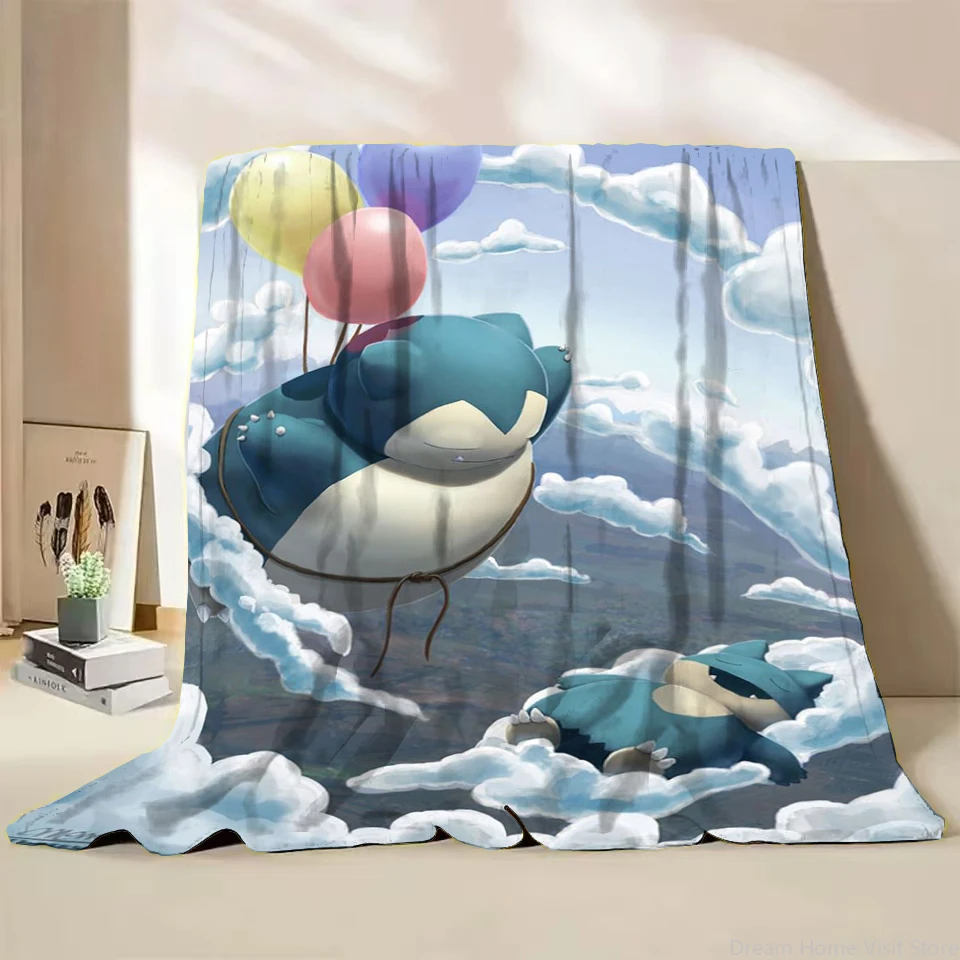 Pokemon Snorlax Flannel Fluffy Fleece Blanket for Home Bedroom Bed Sofa Office Children's Cover Adult Soft Blanket Kid Cute Gift